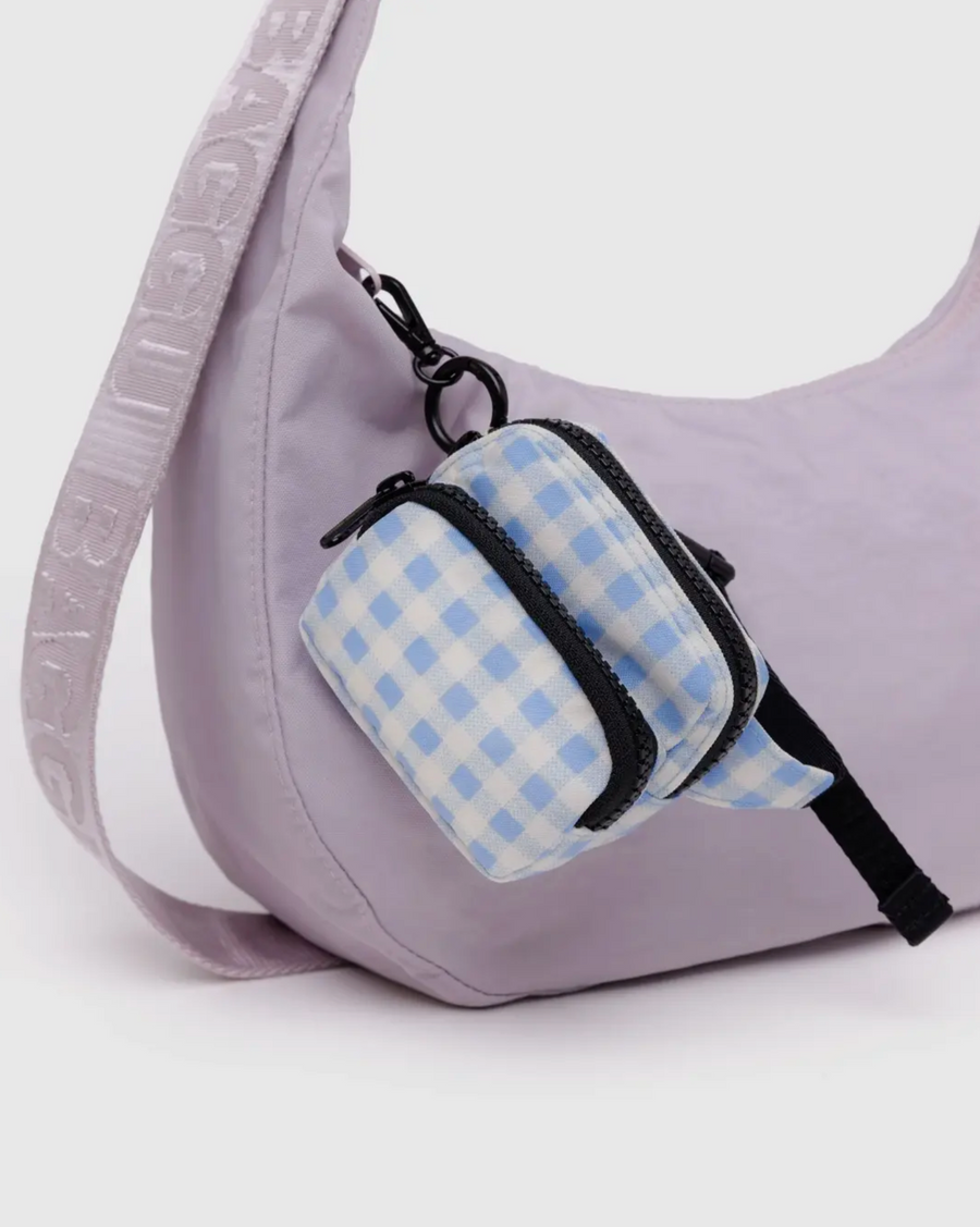 Fanny Pack Charm in Light Blue Gingham