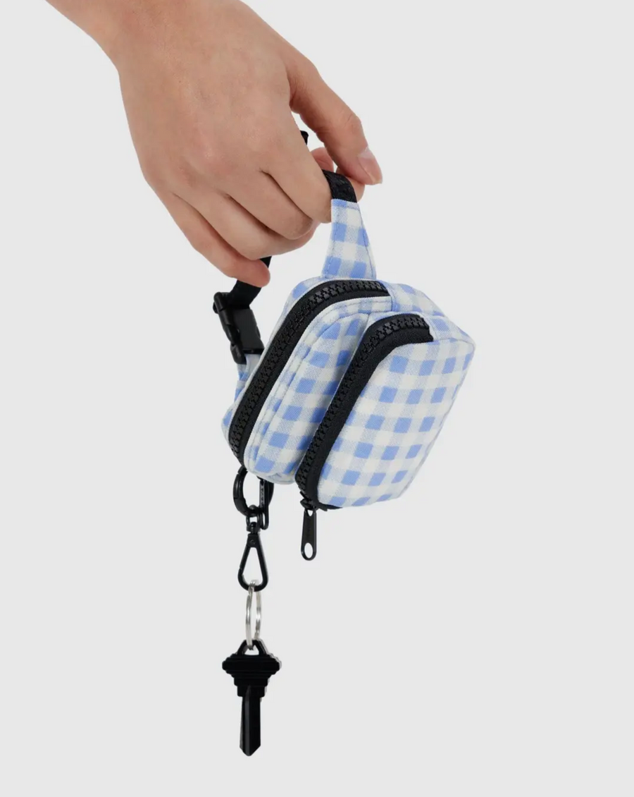 Fanny Pack Charm in Light Blue Gingham