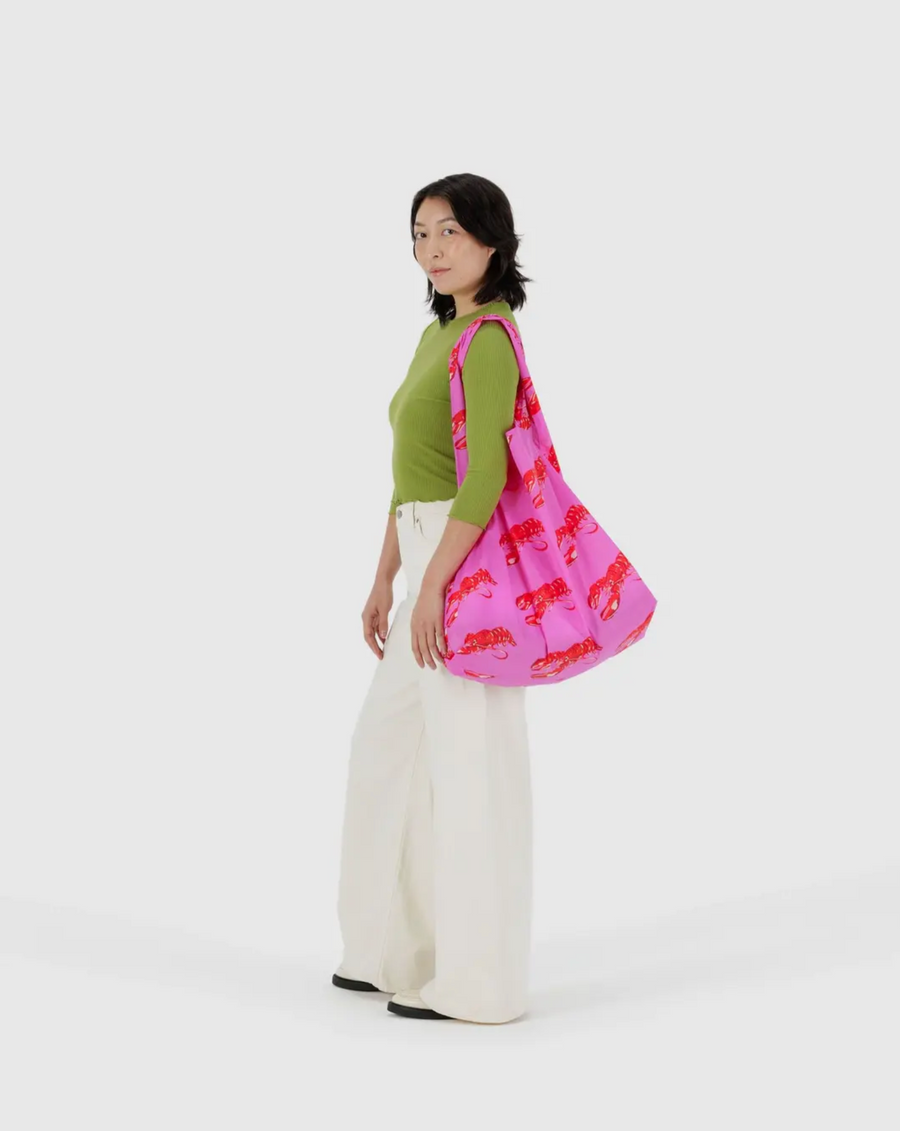 Big Baggu Reusable Bag in Pink Lobster