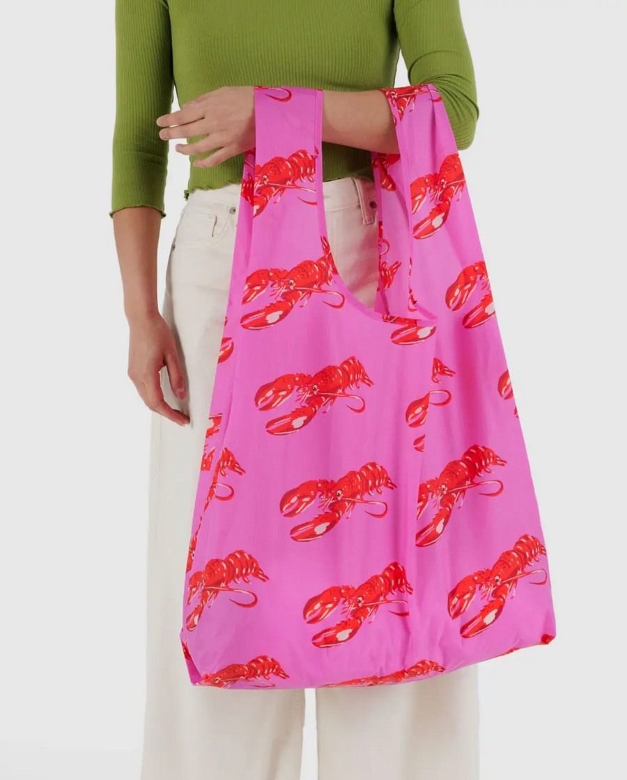 Big Baggu Reusable Bag in Pink Lobster