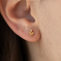 Snake Stud Earrings in Gold