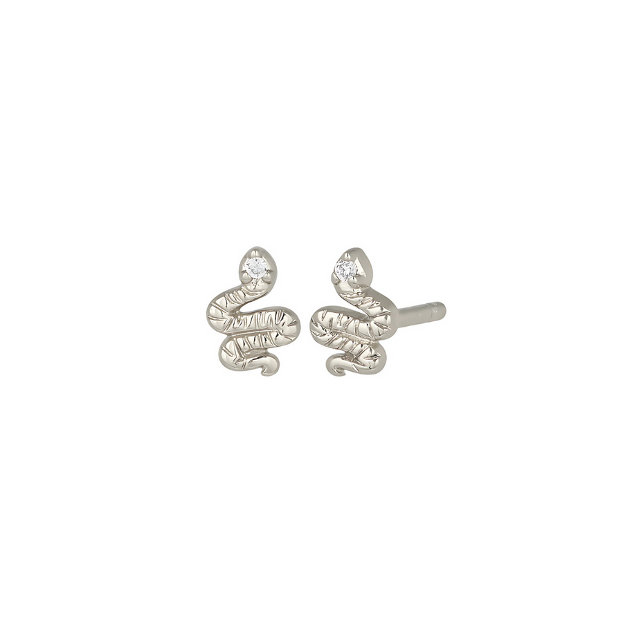 Snake Stud Earrings in Sterling Silver