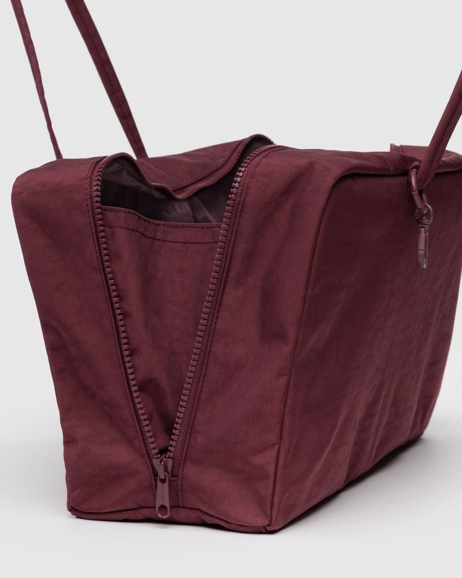 Medium Nylon Bowler Bag in Mahogany