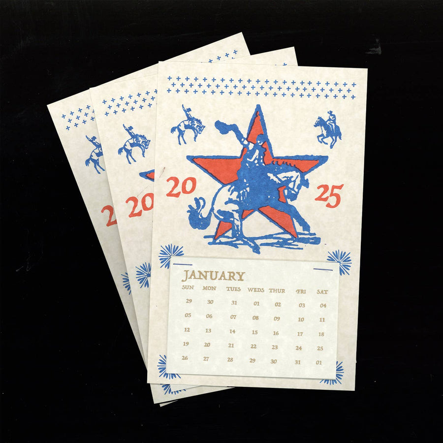 Cowboy Risograph Tear-Off 2025 Calendar