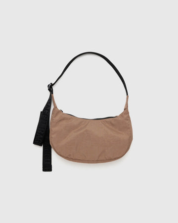 Small Nylon Crescent Bag in Cocoa