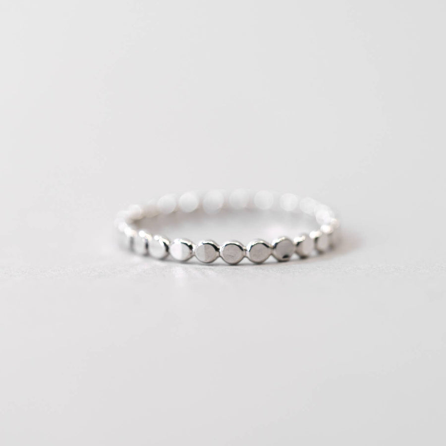 Coin Hammered Disc Ring in Gold Filled or Sterling Silver