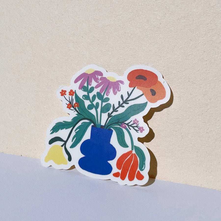 Funky Flower Vase Sticker