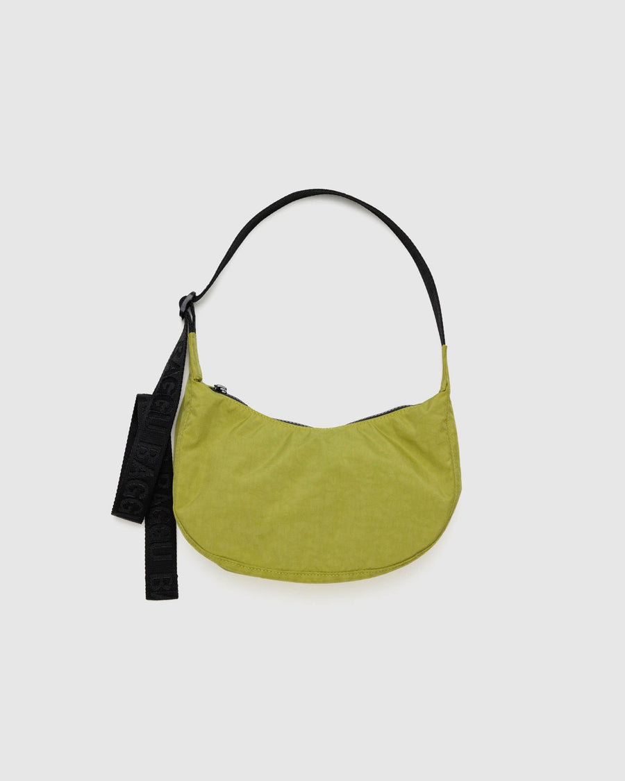 Small Nylon Crescent Bag in Lemongrass