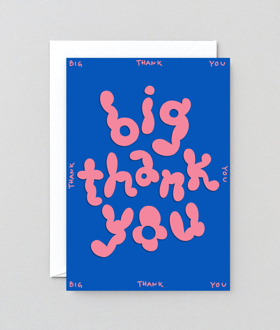 'big Thank You' Embossed Greetings Card