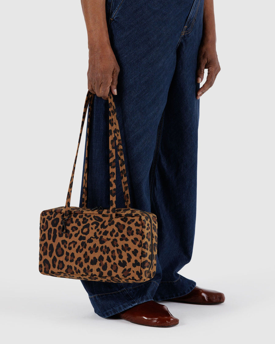 Nylon Bowler Bag in Leopard