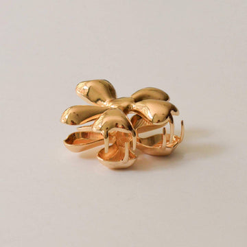 Gold Flower Metal Hair Claw Clip