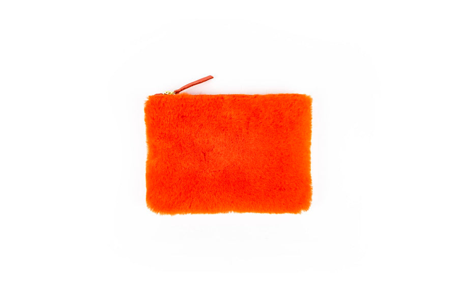 FLAMING CHEETO SHEARLING POUCH