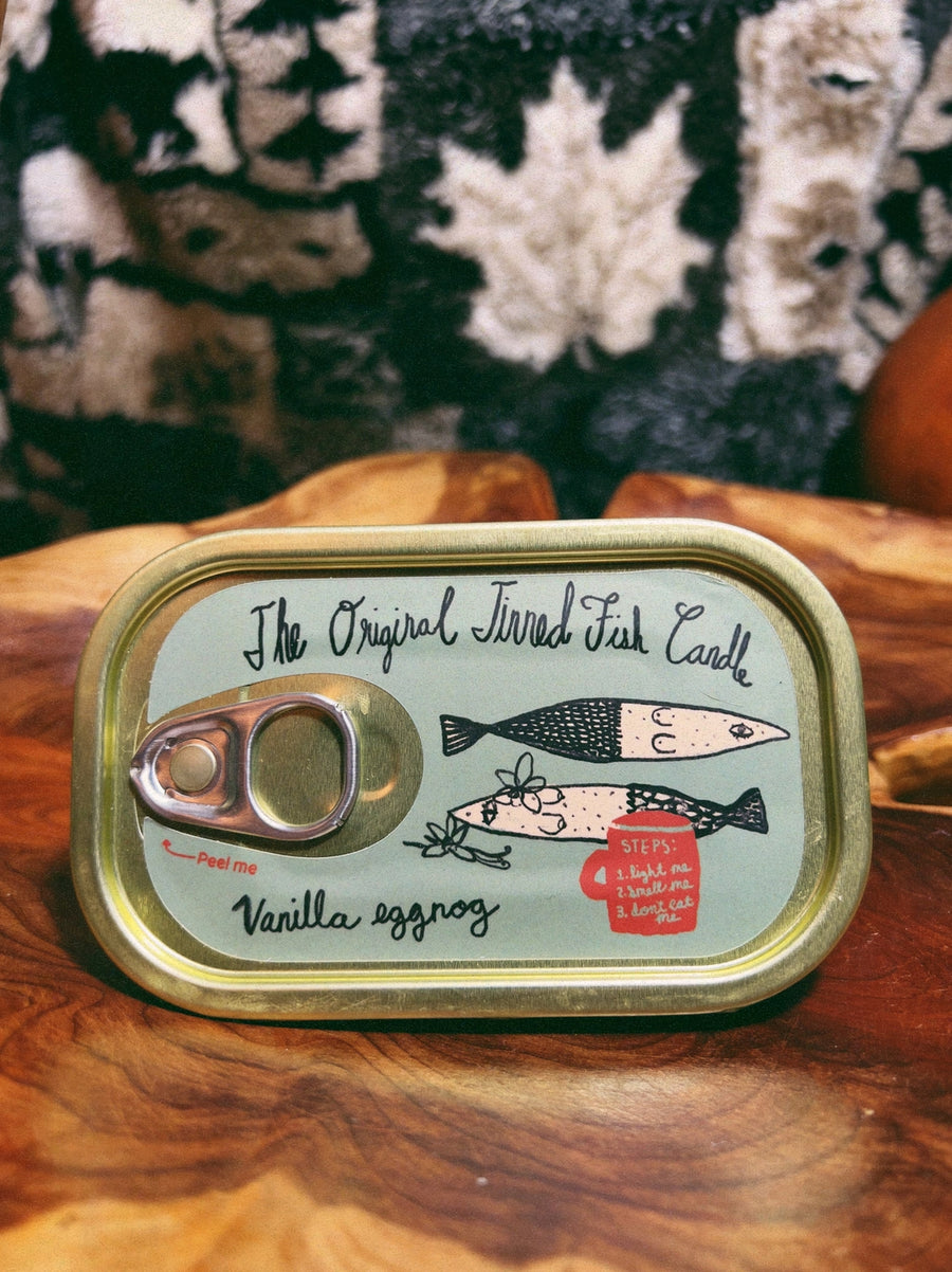 The Original Tinned Fish Candle in Vanilla Eggnog