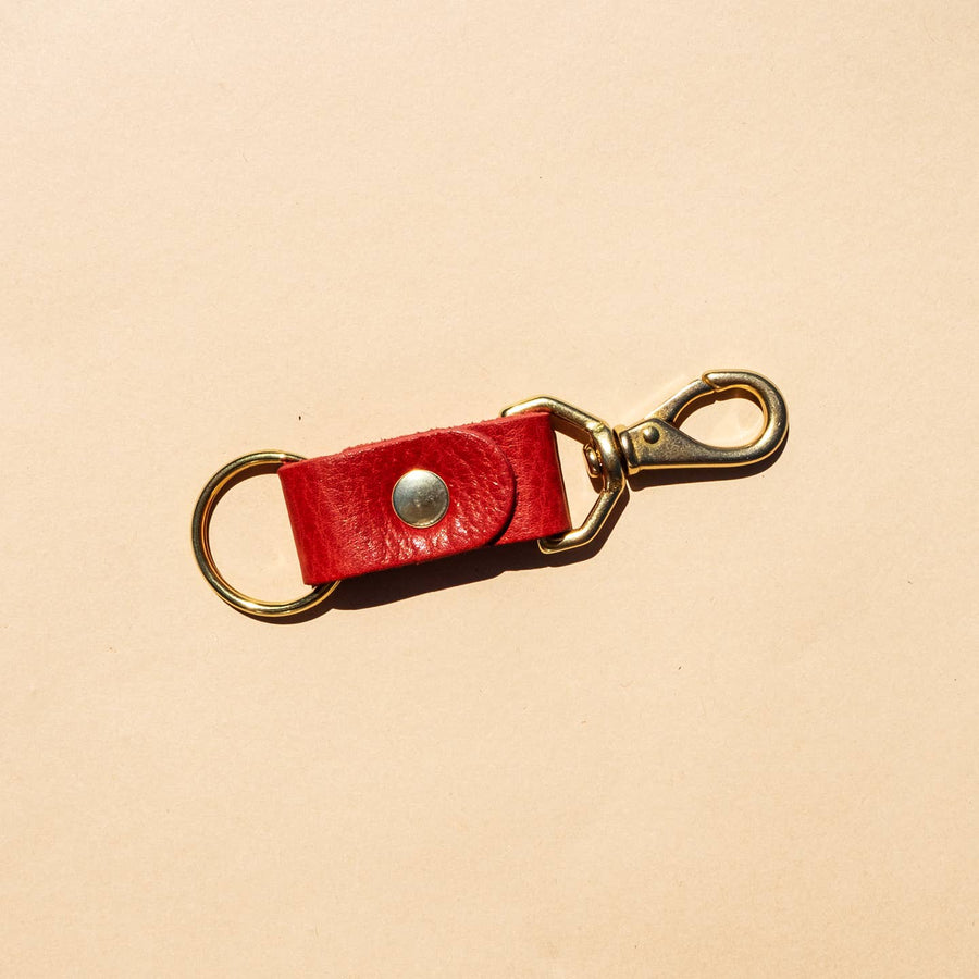 TOMATO RED LEATHER KEYCHAIN