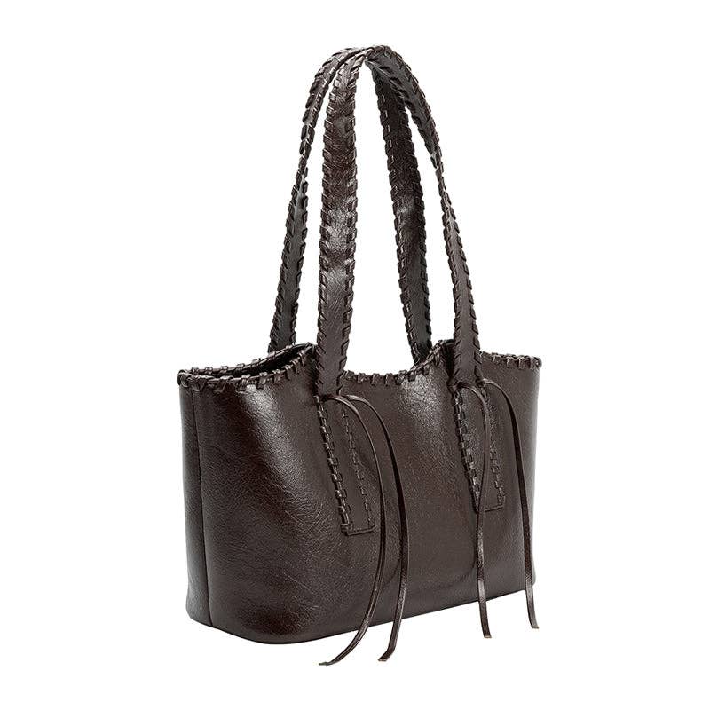 Phoebe Espresso Recycled Vegan Shoulder Bag