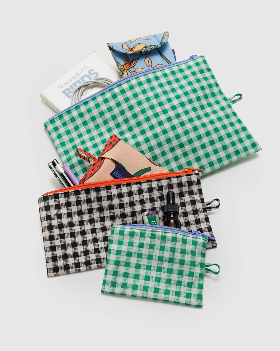 Flat Pouch Set in Gingham