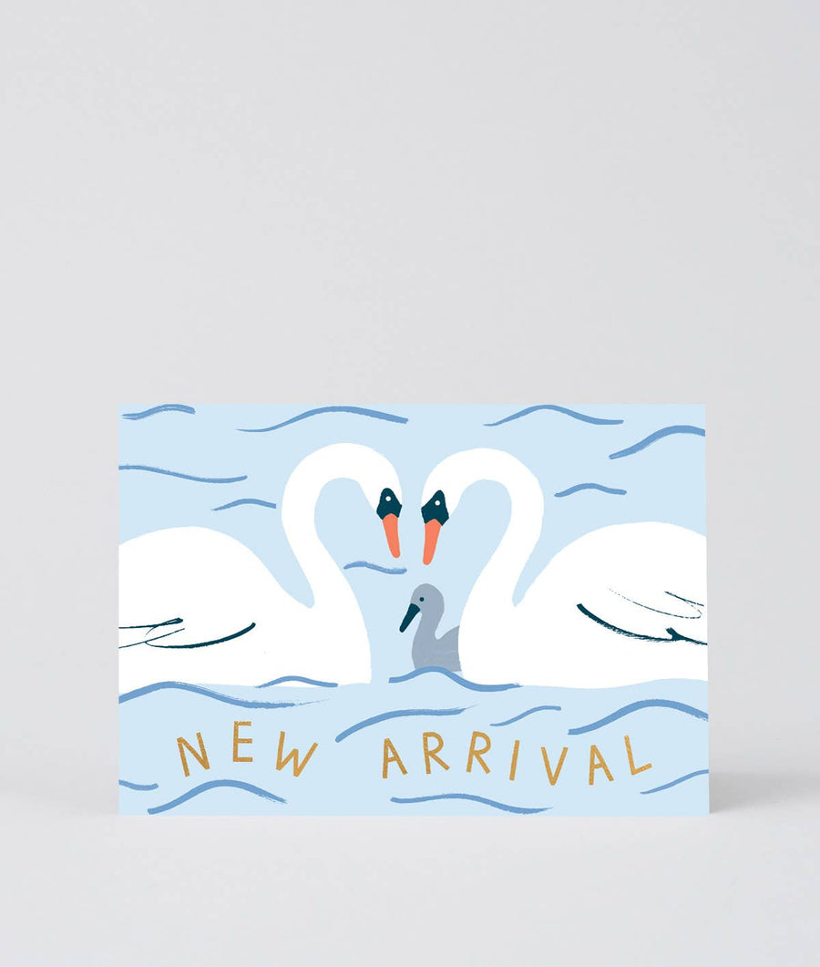 ‘New Arrival Swans’ Greetings Card