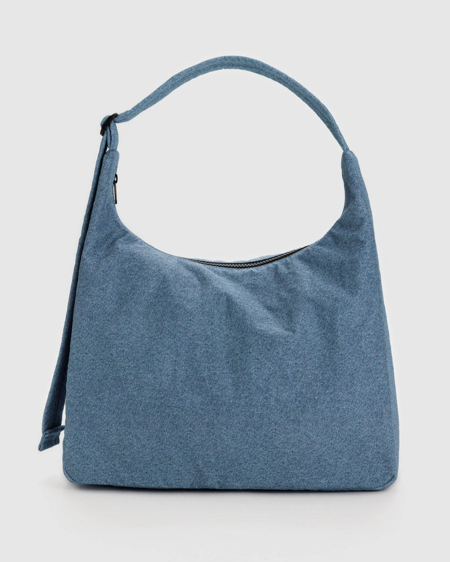 Nylon Shoulder Bag in Digital Denim