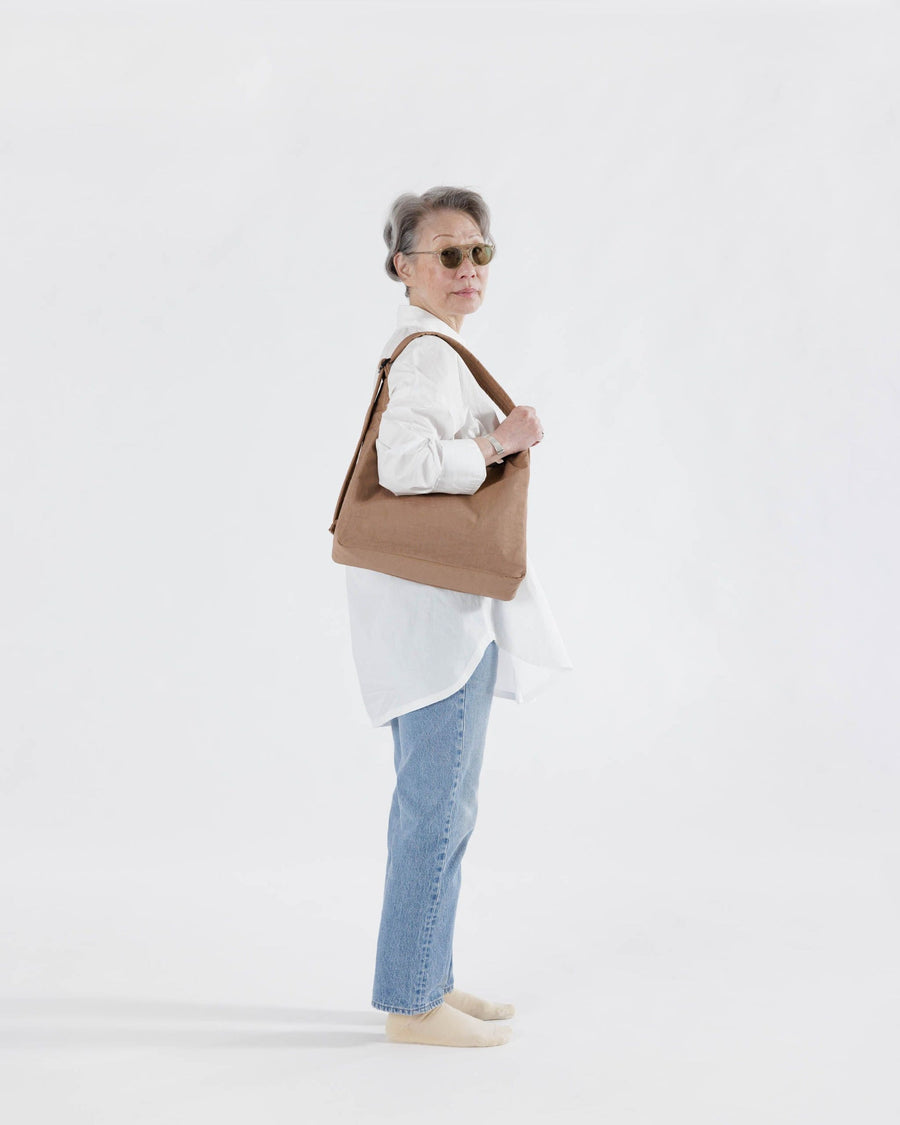 Nylon Shoulder Bag in Cocoa