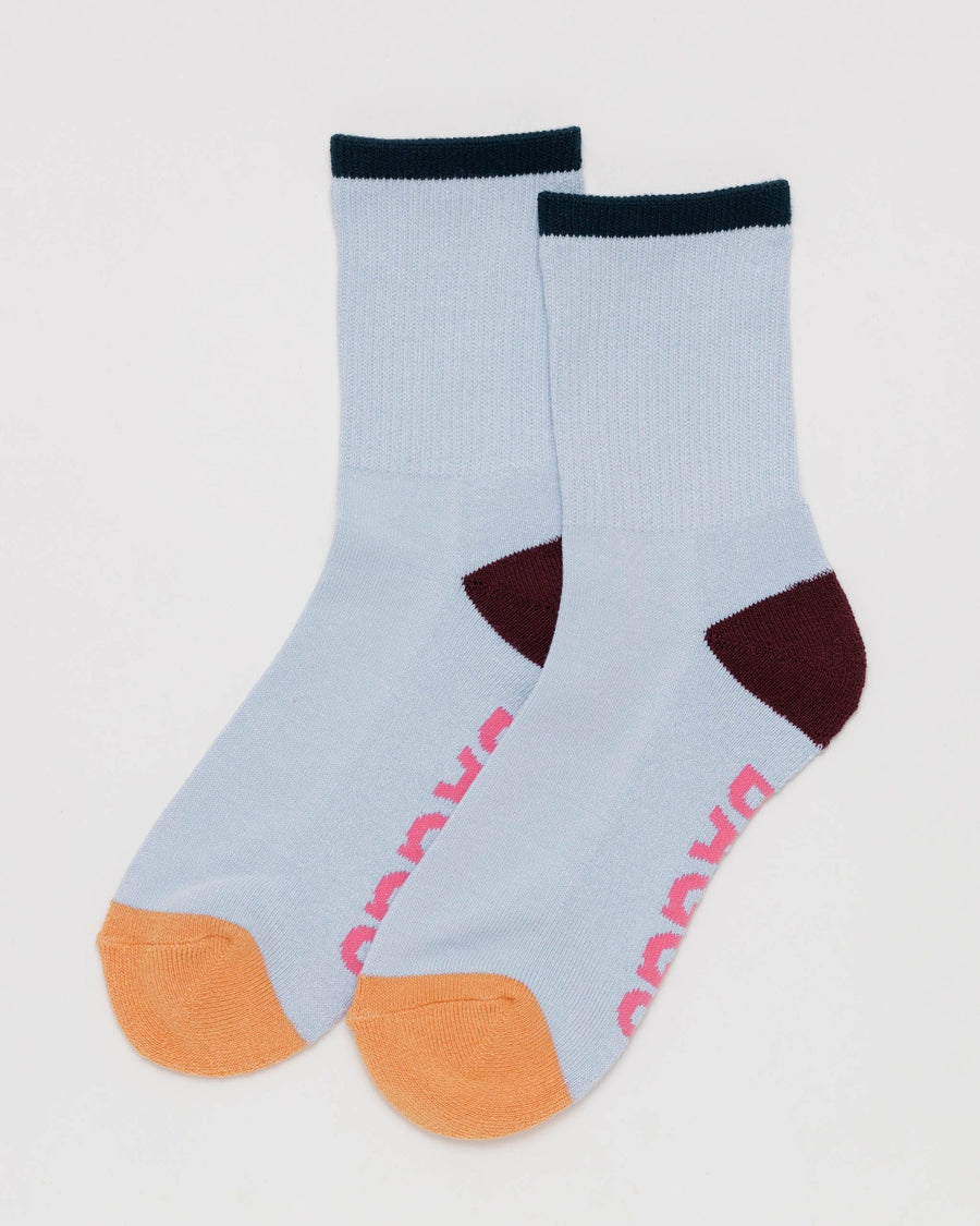 Ribbed Sock in Light Blue Mix
