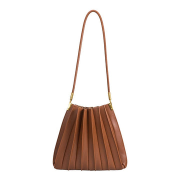 Carrie Saddle Pleated Vegan Shoulder Bag