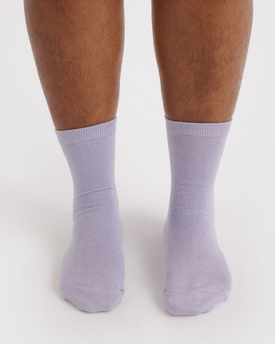 Crew Sock in Lilac Metallic
