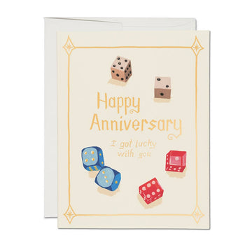 Lucky Dice Anniversary Greeting Card