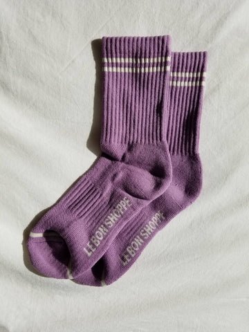 Boyfriend Socks in Grape