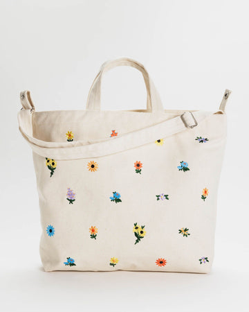 Horizontal Zip Duck Bag in Embroidered Ditsy Floral