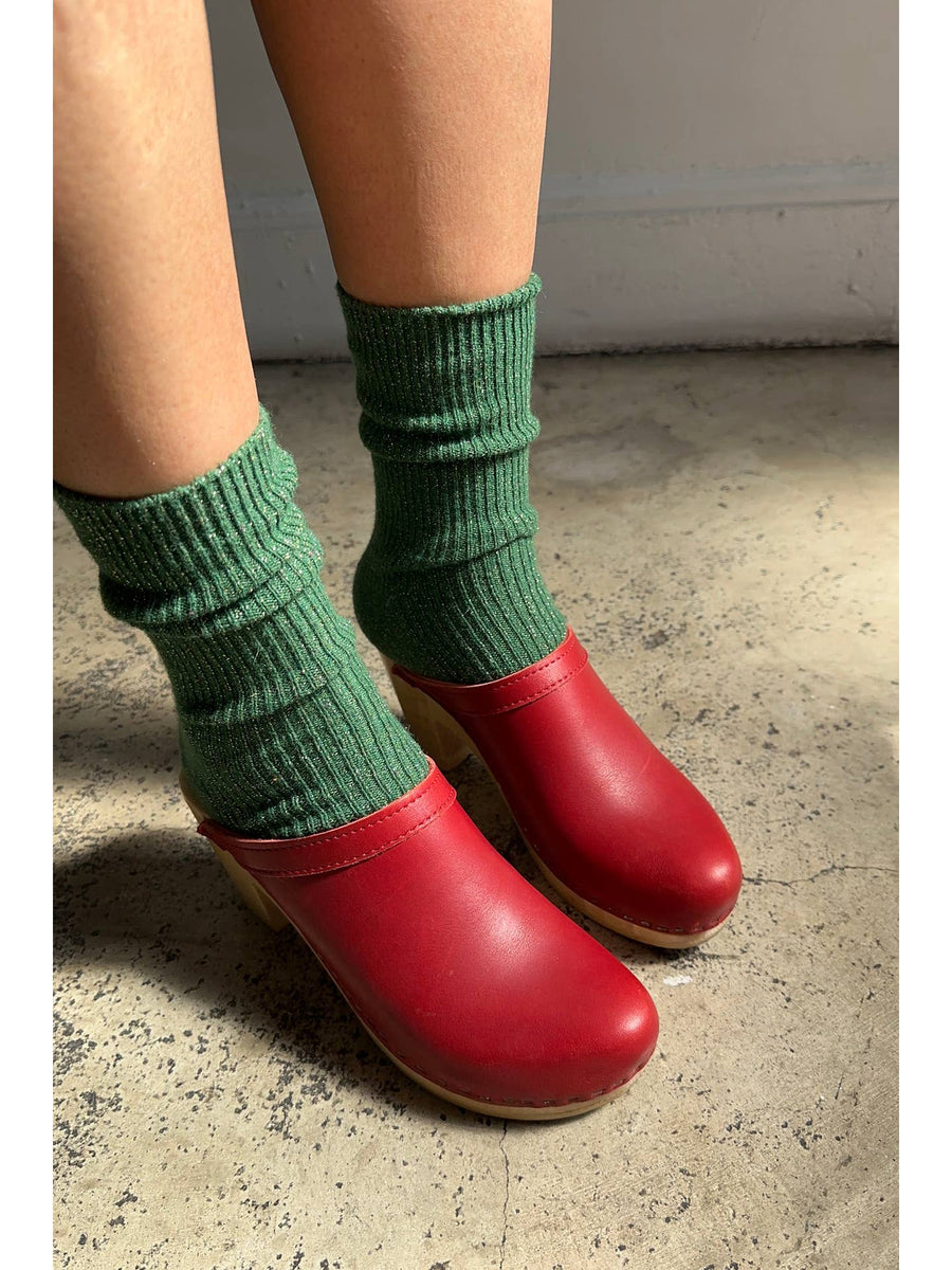 Winter Sparkle Socks in Evergreen