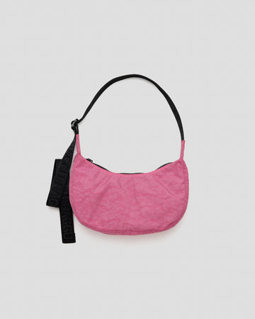 Small Nylon Crescent Bag in Azalea Pink