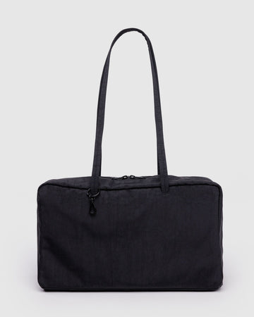 Medium Nylon Bowler Bag in Black