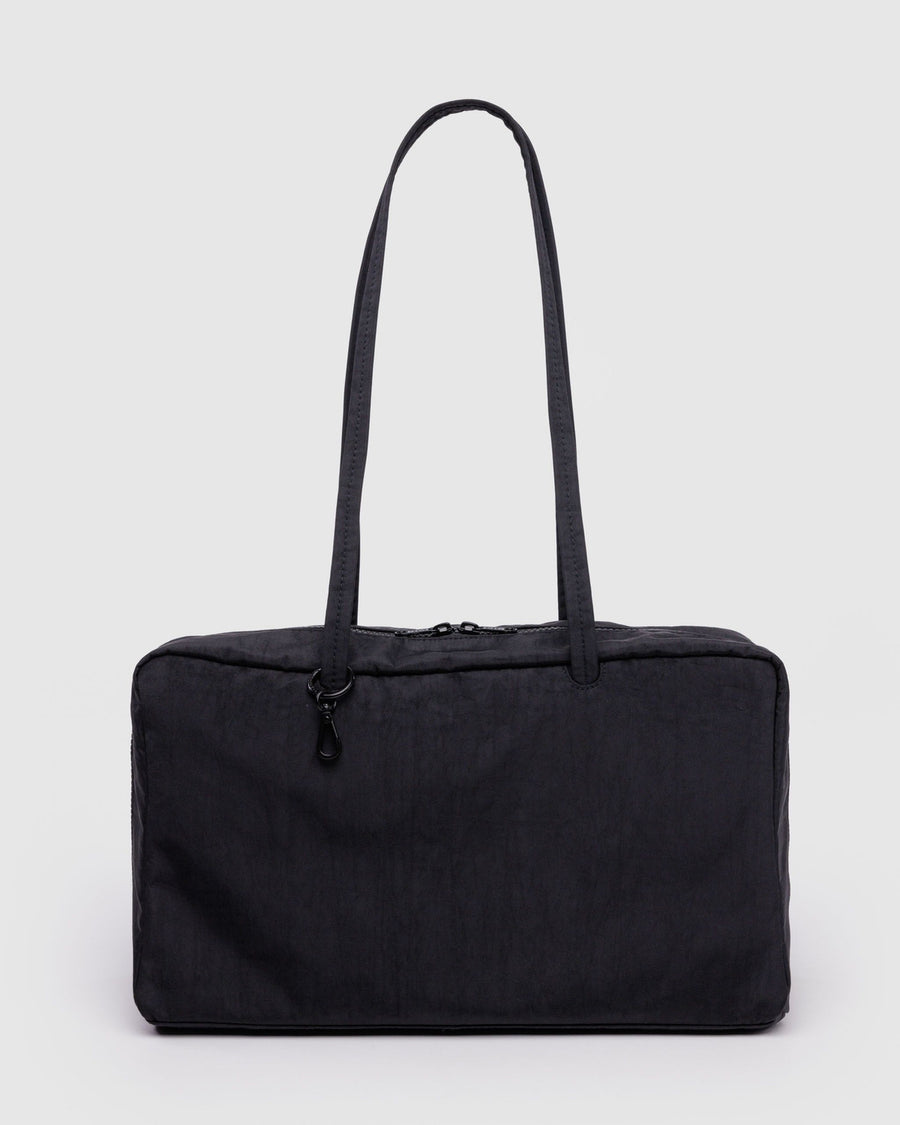Medium Nylon Bowler Bag in Black