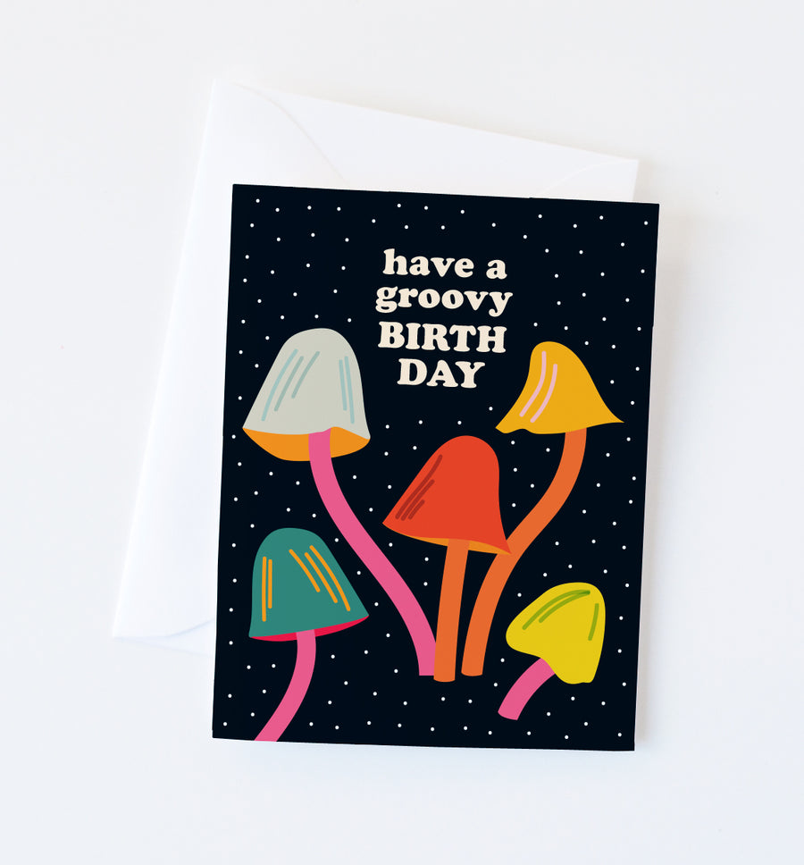 Groovy Mushroom Birthday Card