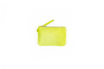 LIME COWHIDE COIN POUCH