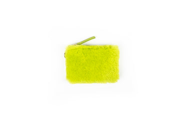 LIME SHEARLING COIN POUCH
