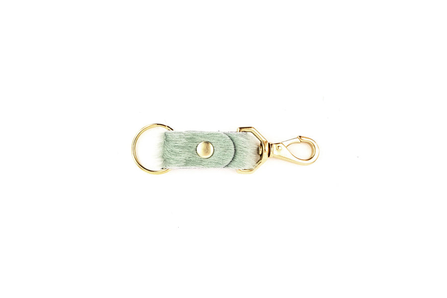 SEAFOAM COWHIDE KEYCHAIN