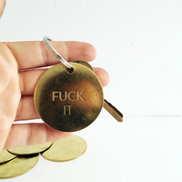 Brass Fuck It Keychain